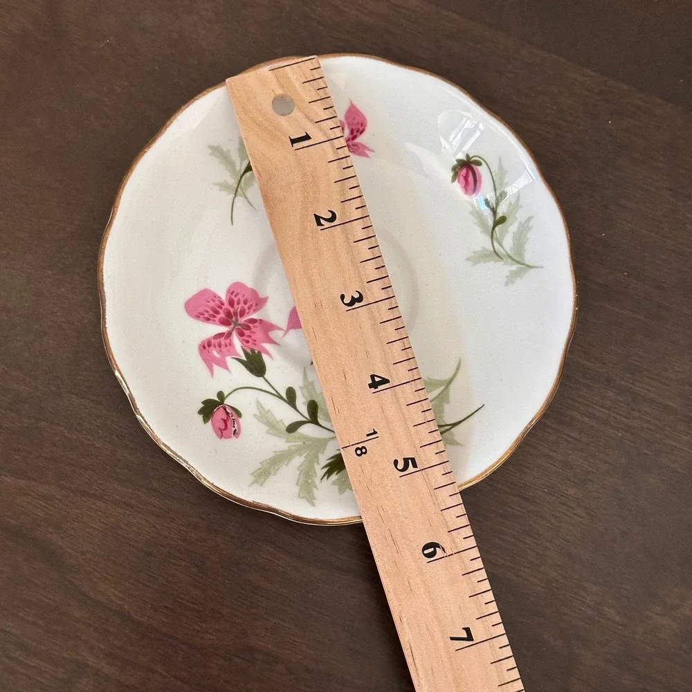 Vintage Colclough Bone China TeaCup Saucer Pink Floral Gold Trim Made in England